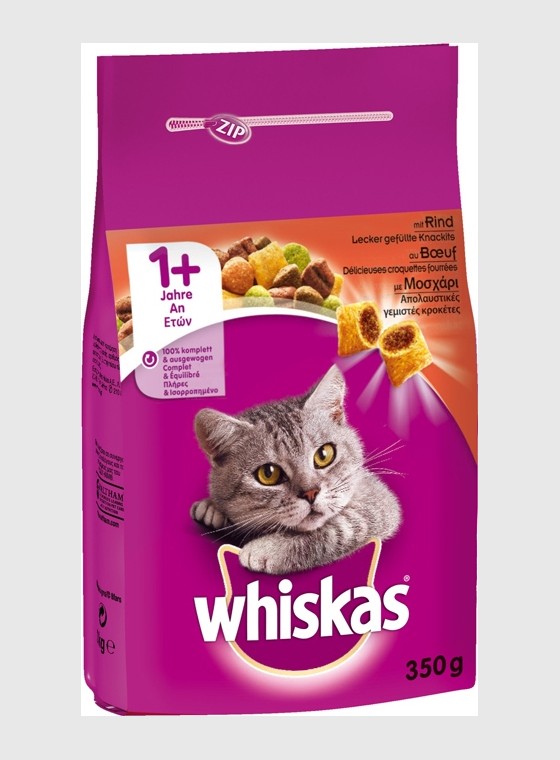 Whiskas Ξηρά Τροφή Γάτας Μοσχάρι 300gr