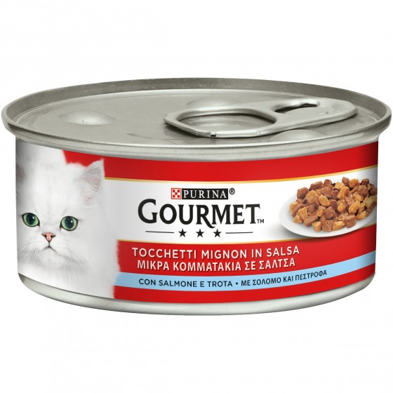 Gourmet Cans Κομματάκια Πέστροφα & Σολομός 195gr