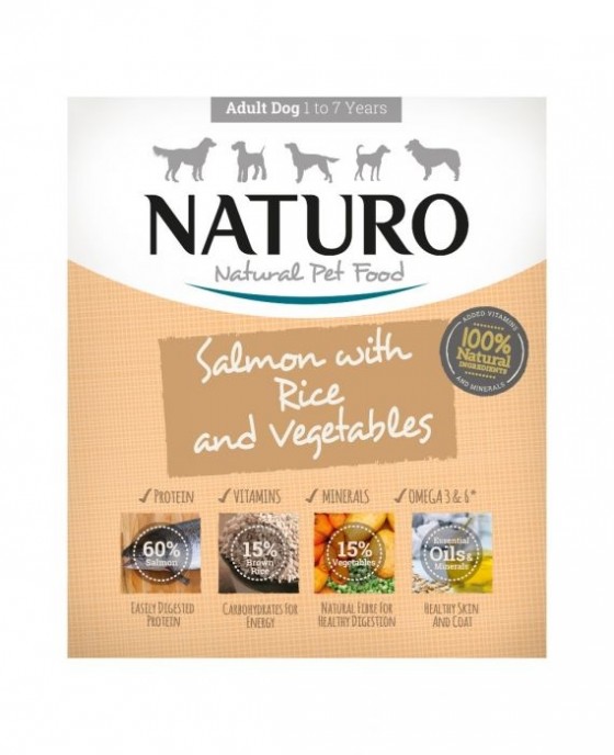Naturo Dog Tray Salmon & Rice 400gr