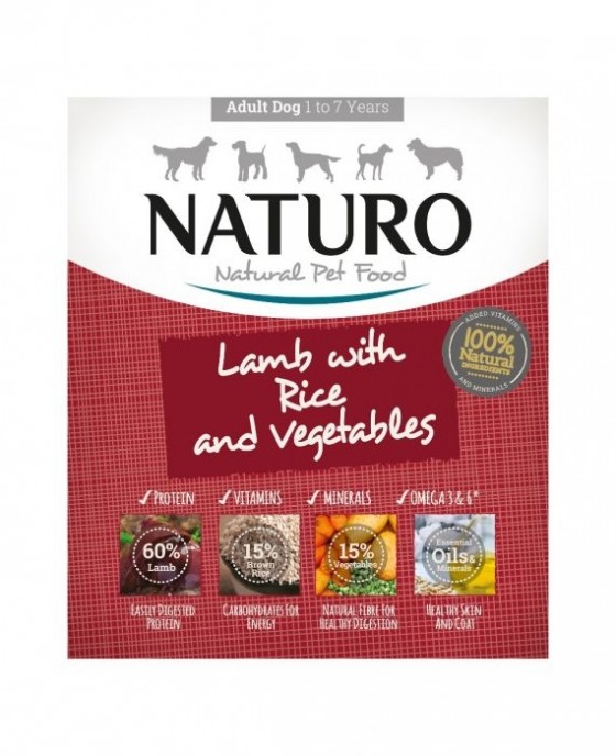 Naturo Dog Tray Lamb & Rice With Veg. 400gr