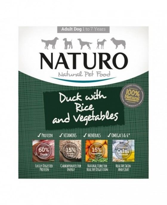 Naturo Dog Tray Duck & Rice With Veg. 400gr