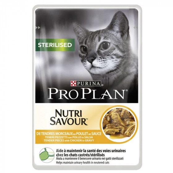 Pro Plan Φακελάκι Γάτας NutriSavour Sterilised Κοτόπουλο 85gr
