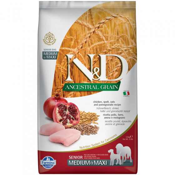 N&D Ancestral Grain Dog Senior Chicken Medium/Maxi