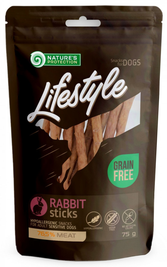Nature's Protection LifeStyle Treats For Dogs Rabbit Sticks 75gr
