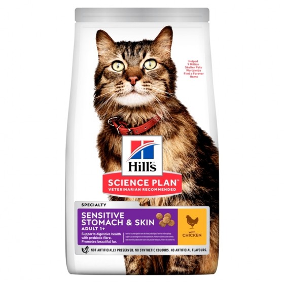 Hill's SP Feline Adult Sensitive Stomach&Skin Chicken 1.5kg