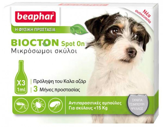 Beaphar Biocton Spot-On Dog up 15kg (3pipettes)