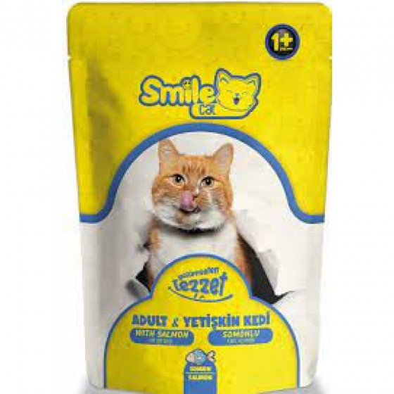 Smile Cat Pouch Adult With Salmon 100gr