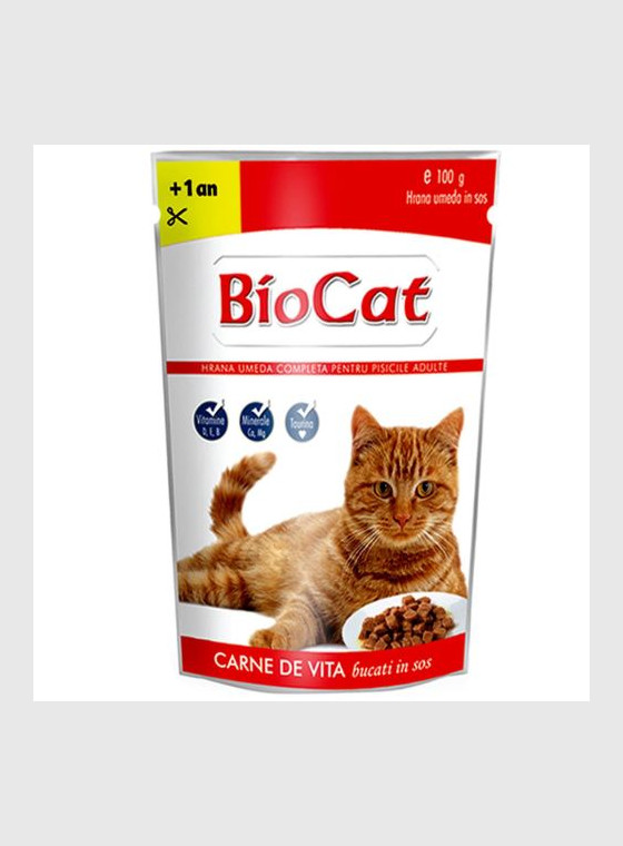 Biocat Cat Pouch Adult With Beef 100gr