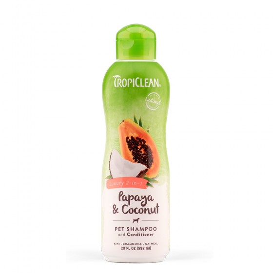 Tropiclean Shampoo Papaya & Coconut With Conditioner 592ml