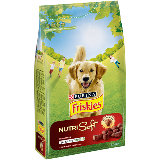 Friskies Ξηρά Τροφή Σκύλου Nutri Soft (Μαλακές Κροκέτες) Βοδινό 1.5kg