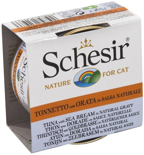 Schesir Cat Natural Gravy Τόνος & Τσιπούρα Σε Σάλτα 70gr