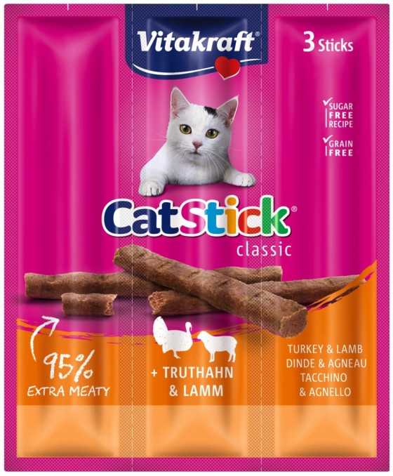 Vitakraft Cat Stick Mini Turkey & Lamb 3x18gr