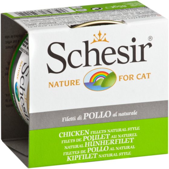 Schesir Cat Natural Brine Φιλέτο Κοτόπουλο Σε Νερό 85gr