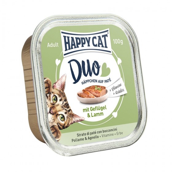 Happy Cat Duo Δισκάκι Πουλερικά-Αρνί