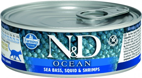 N&D Ocean Cat Wet Sea Bass & Souid 80gr