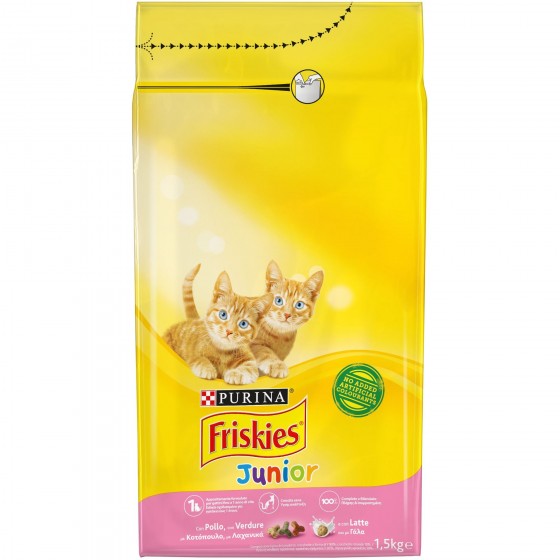 Friskies Ξηρά Τροφή Γάτας Junior Κοτόπουλο, Γάλα & Λαχανικά